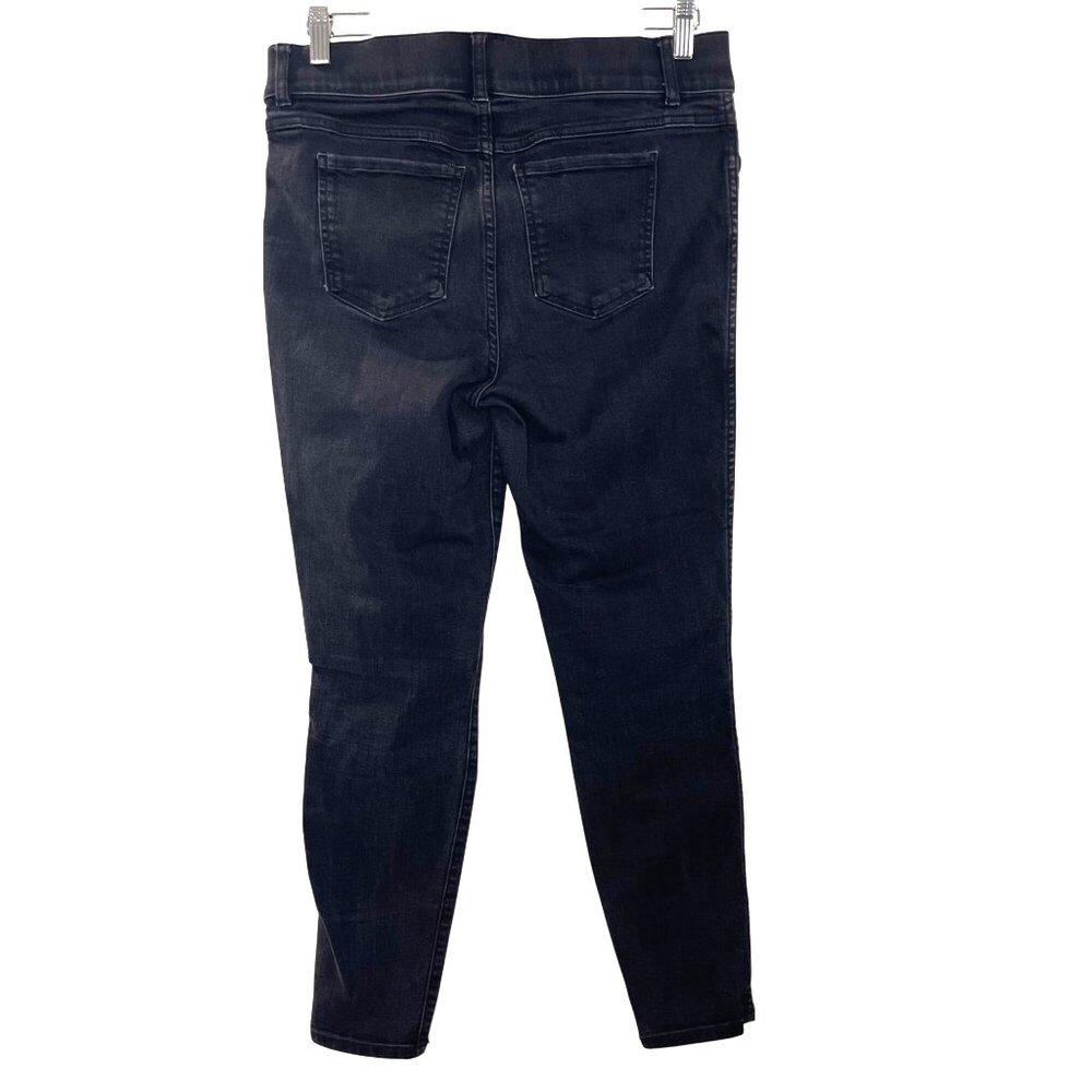 SPANX EveryWear Ankle Skinny Jeans Womens Size Large Clean Black Color Stretch - Picture 5 of 12